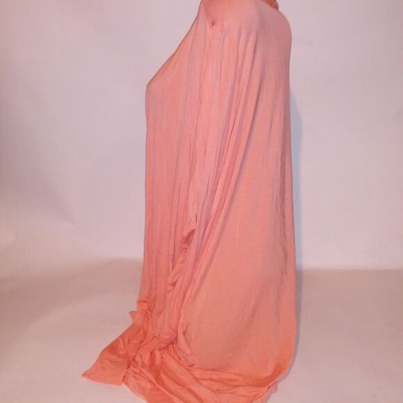 Lands End Cardigan Womens Plus Size 2X 20W 22W Orange Solid Pockets Long Sleeve - Picture 5 of 9